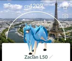Pokemon Go/**L50**SHINY ZACIAN Con FONDO PARÍS/TARJETA DE UBICACIÓN/*(L50)* - Imagen 1 de 1