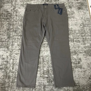 Pantalones chinos Polo Assn de Estados Unidos para hombre 38x32 calce ajustado pierna recta gris sarga elástica nuevos con etiquetas - Imagen 1 de 14
