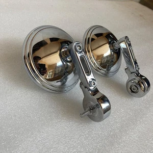 Premium Mirror Bar End Mirror Chrome Fits ROYAL ENFIELD INTERCEPTOR & GT 650cc - Picture 1 of 5