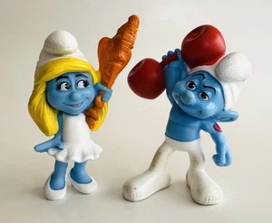 Hefty & Smurfette McDonald’s Smurfs Toys, 2011 2013 Set of 2 - Picture 1 of 12