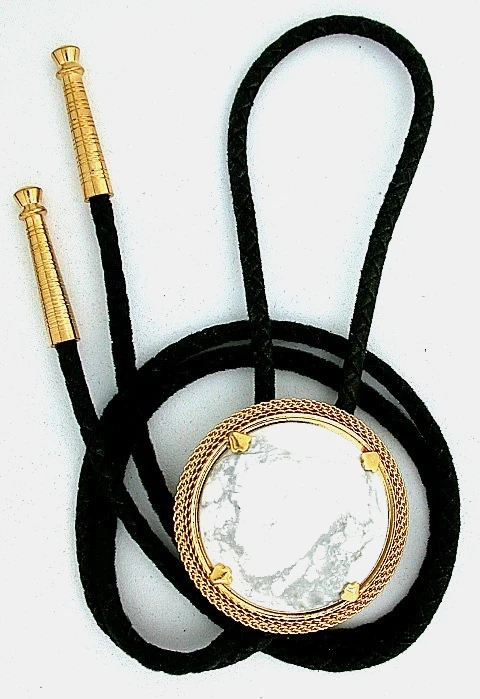 Натуральные круглые наконечники для шнура Howlite Cab 35 мм с золотой сеткой EPBT437/102625 - Изображение 1 из 2