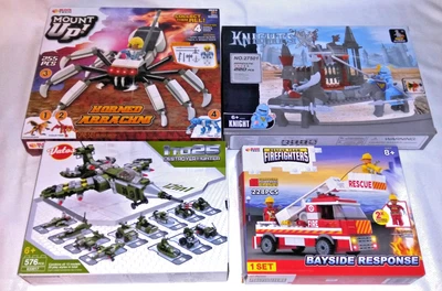 LOTE DE BLOQUES DE CONSTRUCCIÓN MILITARES BOMBEROS CABALLEROS ARAÑA NUEVA CAJA ABIERTA Foto 1 de 4