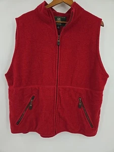 Vintage Orvis Wool Vest Red New Zealand Wool Full Zip Mens XL Outdoor Hike Layer - Picture 1 of 5