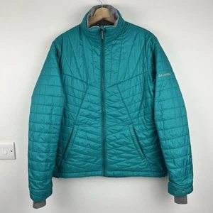 Columbia Puffer Jacket Womens UK Large Teal Omni-Heat Omni-Shield Interchange - Picture 1 of 22