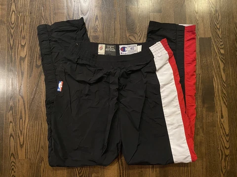 Champion 96-97 KENNY ANDERSON #10 Portland Trail Blazers Game Worn Warmup Pants Cover