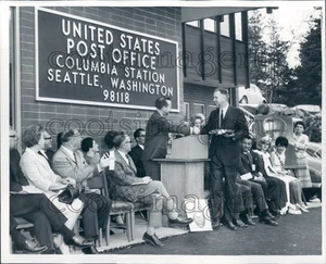1967 US Rep Brock Adams Post Office Dedication Columbia Station WA Press Photo - Picture 1 of 2
