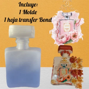1 Bono de Transferencia Hoja + Moldes de Gelatina Plástico Molde Mexicano Botella de Perfume - Imagen 1 de 6