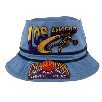 NBA Лос-Анджелес Лейкерс ведро шляпа баскетбол чемпионов три торфа винтажный Y2K - Изображение 1 из 4