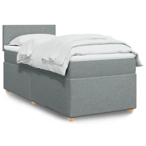 Letto a molle con materasso grigio chiaro 80x200 cm tessuto - Foto 1 di 11