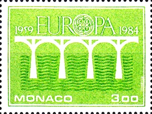 1623 postfrisch MNH Monaco Jahrgang 1984 Europa Cept Architektur Brücke grün - Bild 1 von 1