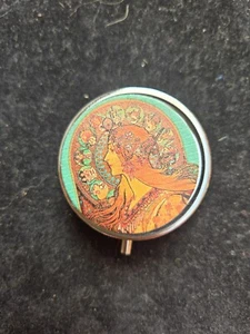 Alphonse Mucha Art Nouveau Pill Box - Picture 1 of 2