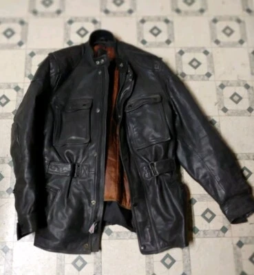 Vintage Hein Gericke Rally Men's Motorcycle Leather Jacket Size 41 W/ Liner Long - Image 1 of 4