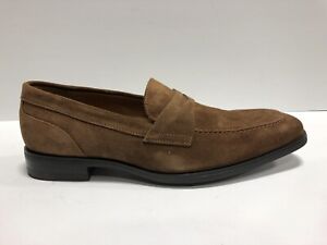 Dark Brown 8.5 M US Bruno Magli Mens Pittore Nappa Leather Loafer with Bit and Cross-Stich Vamp 