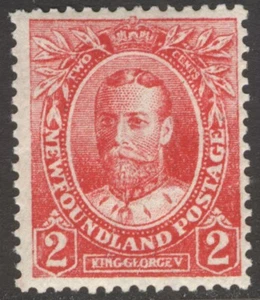 TERRANOVA 105b 1916 2c ROJO ROSA KGV EDICIÓN FAMILIA REAL IMPRESIÓN EN TIEMPOS DE GUERRA MPH  - Imagen 1 de 2