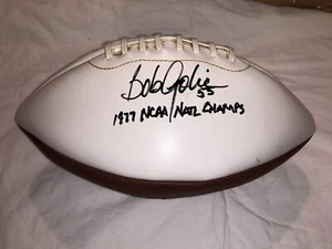 BOB GOLIC AUTÓGRAFO FIRMADO NOTRE DAME LOGOTIPO IRLANDÉS FÚTBOL CON CAMPEONES NATL 1977 - Imagen 1 de 2