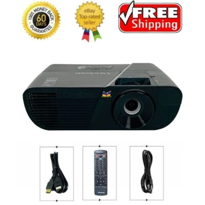 ViewSonic PJD6551W DLP Projector 3300 ANSI HD 1080p HDMI (MHL) Crestron w/Bundle - Image 1 of 4
