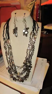 Native American Beads, local Northwest Shell pieces Necklace & Earrings - Picture 1 of 11