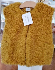 Wolf and Rita Girl's Boucle Vest Gold Size 6 (24185B) - Picture 1 of 6