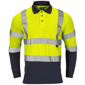 Camisa Polo Super Touch Hi Vis 2 Tonos Ojo de Pájaro Manga Larga Reflectante  - Imagen 1 de 6