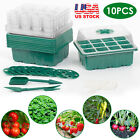 10 Pc Seed Tray Seedling Starter Kit W/ Adjustable Humidity Dome 120 Cells Plant