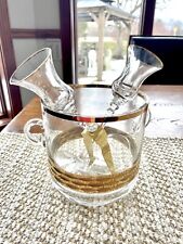 Vintage Glass Gold Wine Bucket With tongs And Glasses