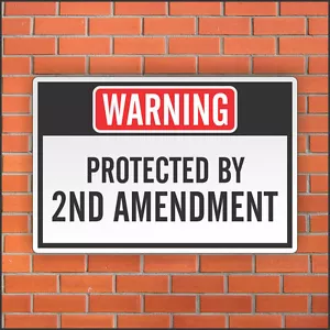 Protected By Second Amendment Schild - lustiges Schild - 12" x 18" Aluminiumschild - Bild 1 von 1