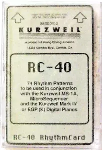 Tarjeta ROM Kurzweil RC-40, para MS-1A, microsecuenciador y Mark IV, pianos EGP RARA - Imagen 1 de 1
