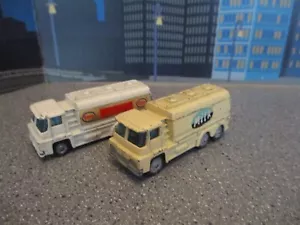VINTAGE HUSKEY GUY WORRIER MILK TRUCK AND ESSO FUEL TANKER TRUCK MADE IN ENGLAND - Picture 1 of 6
