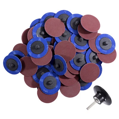 SATC 51PCS 2 inch Roll Lock Quick Change Sanding Grinding Discs 36 60 80 120 240 Grit