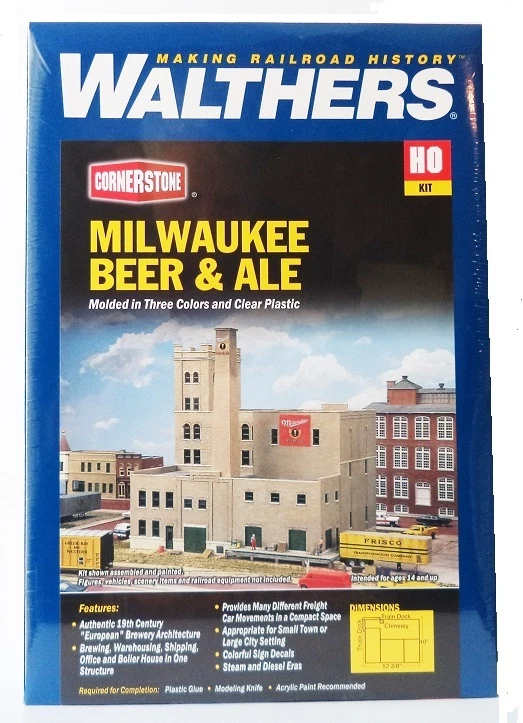 HO Scale Walthers Cornerstone 933-3024 Milwaukee Beer & Ale Brewery Building Kit - Image 1 of 1