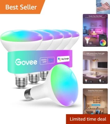 Smart Light Bulbs, 1200 Lumens Dimmable BR30 Bulbs, RGBWW Color Changing Ligh... - Image 1 of 4