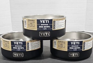 Yeti Black Boomer 4 Cups Dog Bowl - Authentic - Brand New 2 Bowl Set - Picture 1 of 6