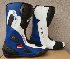 Suzuki GSXR Schuhe Leder Reiten Motorrad Stiefel Motorrad Racing Biker - Bild 1 von 3