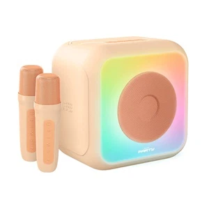 Enceinte Bluetooth Lumineuse Party Karaoké, 2 Micros Sans Fil 30W Rose - Afbeelding 1 van 5