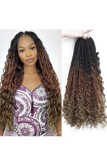 Goddess Crochet Braids Hair Extensions for Women 14 Inch 7 Packs 350g Ombre - Bild 1 von 6