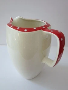 MIDWINTER STYLECRAFT RED DOMINO POLKA DOT MILK JUG 1.25 PINT JESSIE TATE 1961 - Picture 1 of 5