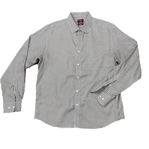Camisa Untuckit Abotonada Para Hombre Grande Azul Guinga Cuadros Dos Capas Algodón - Imagen 1 de 14