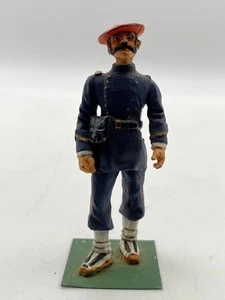 54mm lead figure Carlist zouave soldier 19th century blue red uniform - Picture 1 of 4
