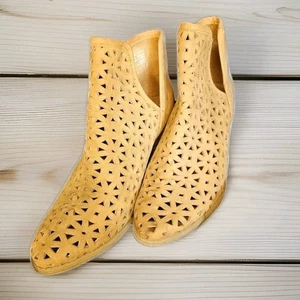 MUSSE & CLOUD Suede Cut-Out Booties SZ 11 VTG Boho Western Ankle Hippie Floral - Picture 1 of 13