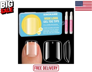 Puntas de uñas de gel anchas largas grandes, uñas postizas grandes SINOKAME cubierta completa  - Imagen 1 de 9