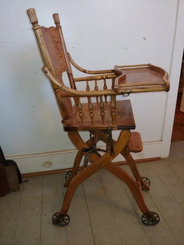 Antique Child's adjustable High Chair or Low Chair Cover