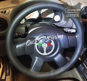 Pour Jeep 'Liberty' KJ 2002-2005 Perforé Housse Volant Cuir - Picture 1 of 30