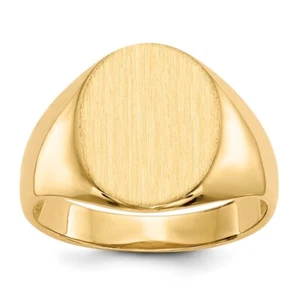 10K Yellow Gold 16.0x12.5mm Open Back Signet Ring For Men Size 10 - Picture 1 of 5