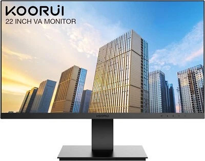 KOORUI 22N1 22-Inch Business Monitor-FHD 1080p, 75Hz, Ultra-Thin Bezel, HDMI VGA
