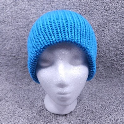 Gorro Tejido Hecho a Mano Toque Tobogán M Azul Teal Cálido Cómodo Exterior Invierno Foto 1 de 4