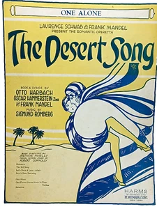 One Alone - The Desert Song 1926 Vintage Sheet Music Harms Inc. - Picture 1 of 13
