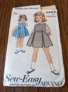 Advance Sew-Easy 2989 Children's Jumper & Blouse Vintage 60s Size 4 - Picture 1 of 6