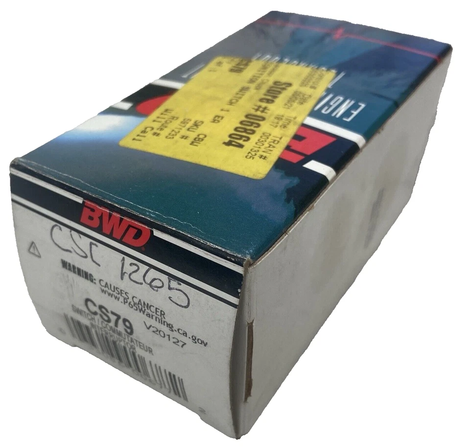 Переключатель зажигания BWD CS79 для некоторых моделей 71-86 FORD, новый в коробке - Изображение 1 из 4