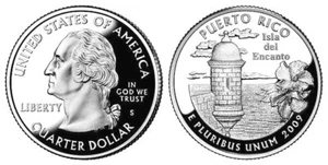 2009 S Puerto Rico Territorial Quarter U.S. Gem PROOF Deep Cameo-Clad - Picture 1 of 1