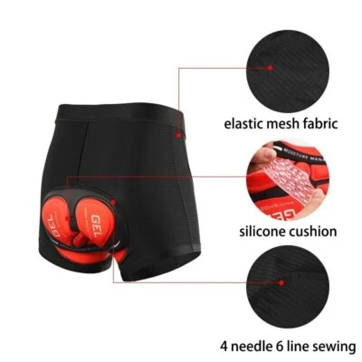 Ropa interior de ciclismo Pantalones cortos de compresión acolchados en 3D para ciclismo Foto 1 de 4